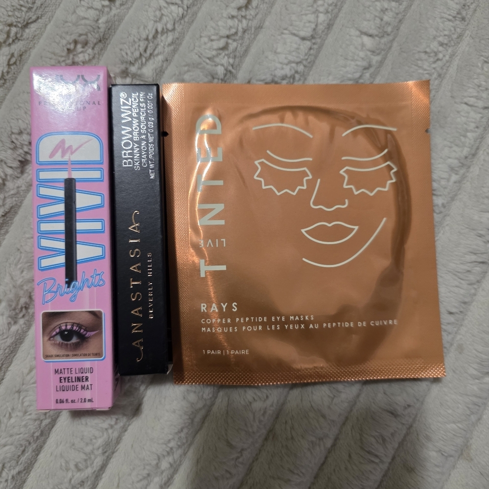 Anastasia Beverly Hills Brow, Nyx Liner, Eye Mask Set